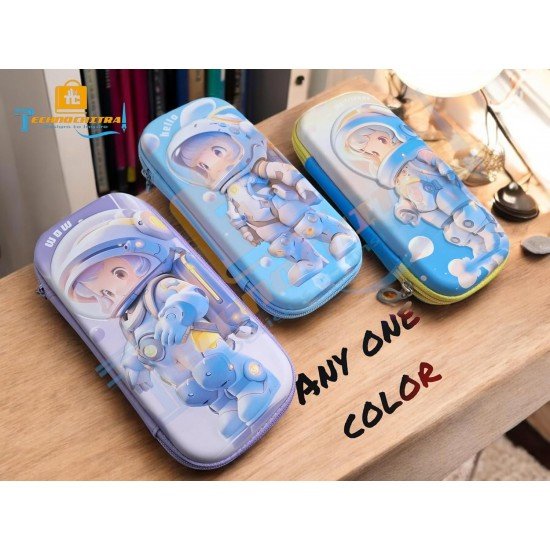 TECHNOCHITRA Premium 3D Space Stationery Pouch | EVA Pencil Case with Zipper | Space-Themed Pencil Box for School Kids