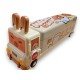TECHNOCHITRA Rabbit Bus Pencil Box - Metal School Bus Shape with Sharpener - Dual Compartment Kids Pencil Box