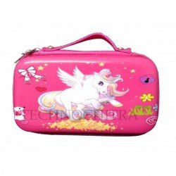 TECHNOCHITRA Premium Jumbo Size 7D Unicorn Printed Pouches for Girls, Premium Quality Multipurpose pouches for Girls, Pink