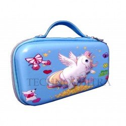 TECHNOCHITRA Premium Jumbo Size 7D Unicorn Printed Pouches for Girls, Premium Quality Multipurpose pouches for Girls, Bue