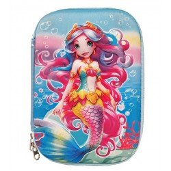 TECHNOCHITRA® Water World Princess Printed Designer Multipurpose Stationery Pouch for Girls