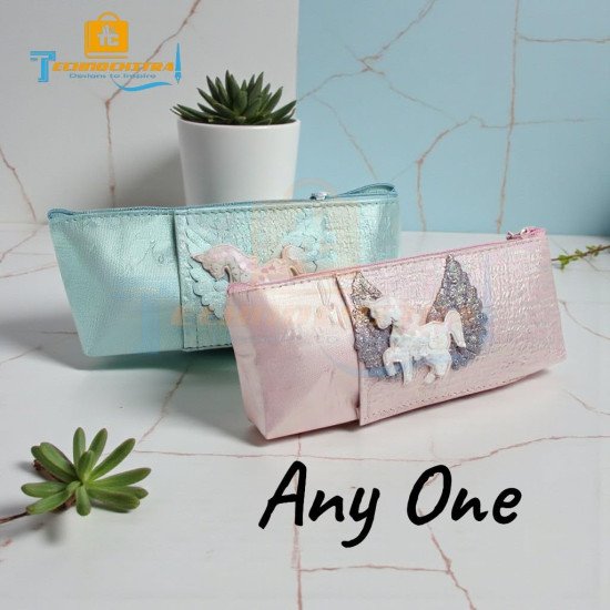 TECHNOCHITRA Unicorn Glossy Pencil Pouch for Girls | Cute Stationery Pouch | Pencil Box for School & College TECHNOCHITRA Unicorn Glossy Pencil Pouch for Girls | Cute Stationery Pouch | Pencil Box for School & College