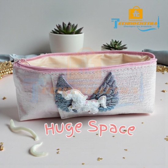 TECHNOCHITRA Unicorn Glossy Pencil Pouch for Girls | Cute Stationery Pouch | Pencil Box for School & College TECHNOCHITRA Unicorn Glossy Pencil Pouch for Girls | Cute Stationery Pouch | Pencil Box for School & College