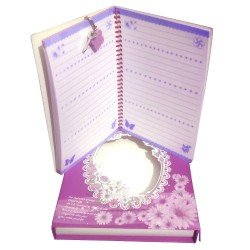 TECHNOCHITRA 3D Butter fly Printed Lock Diary for Girls
