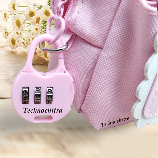 TECHNOCHITRA Rabbit Face Number Password Lock Dual Zipper Pouch for Girls