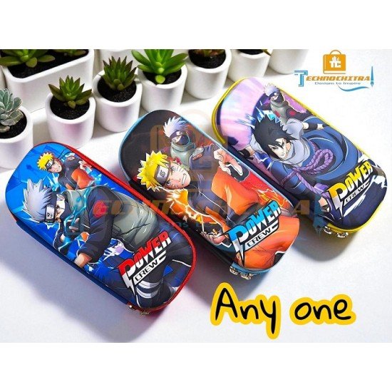 TECHNOCHITRA Hero Power Crew 3D EVA Pencil Pouch for Boys | Stationery Pouch, Geometry Box, Compass Box & School Pencil Box | Cool Action Hero Design (Any One Design)