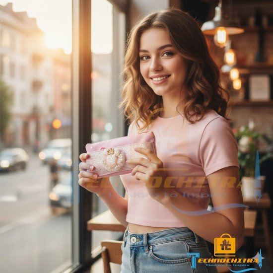 TECHNOCHITRA Angel Glitter Pencil Pouch for Girls | Dual Zipper Stationery Bag | Sparkling Glitter Pouch with Plush Angel| School Pouch for Kids & Teens TECHNOCHITRA Angel Glitter Pencil Pouch for Girls | Dual Zipper Stationery Bag | Sparkling Glitter Pouch with Plush Angel| School Pouch for Kids & Teens