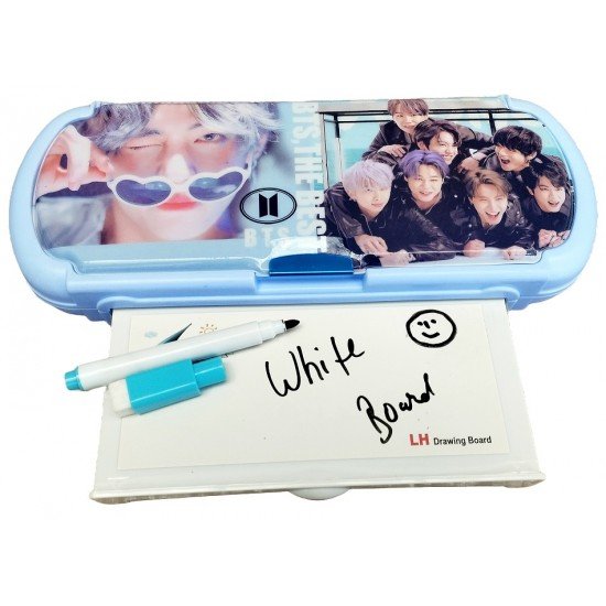 TECHNOCHITRA Super Rockstars Printed Dual Sided Pencil Box with White Board