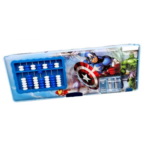 TECHNOCHITRA Super Heros Designer Compass box with Integrated Abacus Art Plastic Pencil Box TECHNOCHITRA Super Heros Designer Compass box with Integrated Abacus Art Plastic Pencil Box