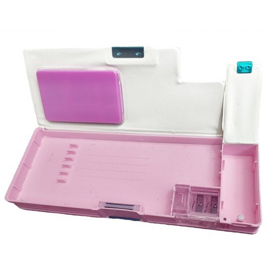 TECHNOCHITRA Unicorn Designer Compass Box with Abacus Art Plastic Pencil Box