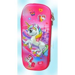 TECHNOCHITRA Magical Pink Unicorn 3D Pencil Pouches for Girls TECHNOCHITRA Magical Pink Unicorn 3D Pencil Pouches for Girls