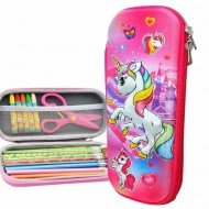TECHNOCHITRA Magical Pink Unicorn 3D Pencil Pouches for Girls
