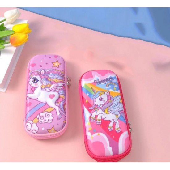 TECHNOCHITRA Magical Pink Unicorn 3D Pencil Pouches for Girls TECHNOCHITRA Magical Pink Unicorn 3D Pencil Pouches for Girls