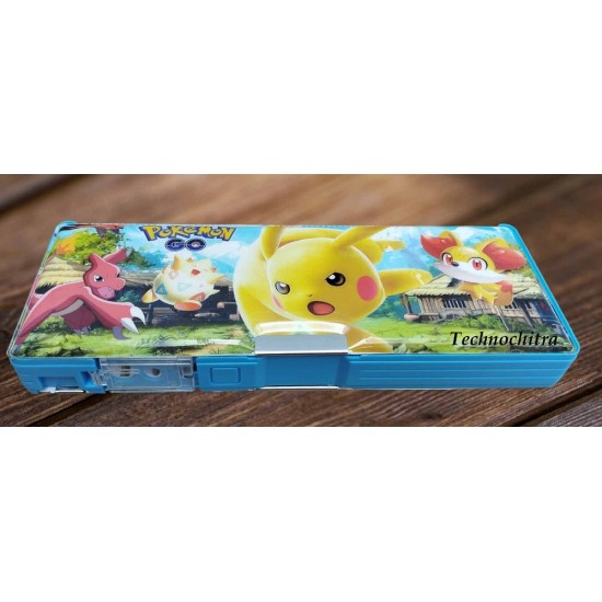 TECHNOCHITRA Funny Cartoon Printed Dual Space with Integrated Sharpener  Pencil Box