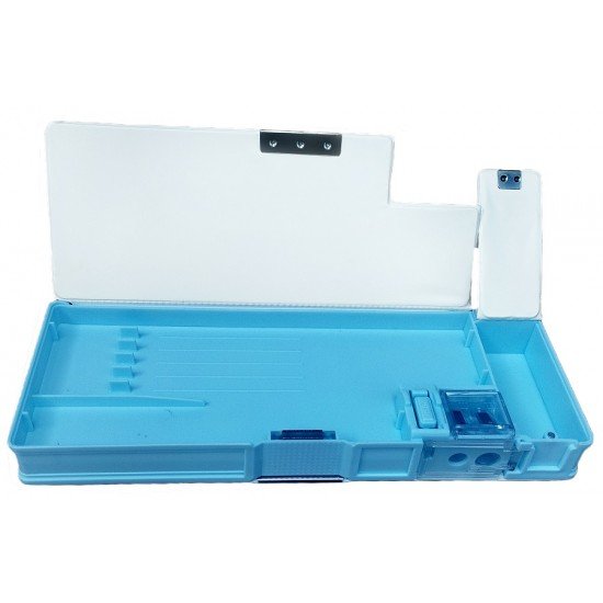 TECHNOCHITRA Cute Smiley Emoji Compass Box | Dual Sided Space, Magnetic Closure, Integrated Sharpener | Perfect for Kids