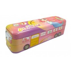 TECHNOCHITRA MINI Metal Bus Shape Pencil Box for Kids, Dual Space Pencil Box for Girls
