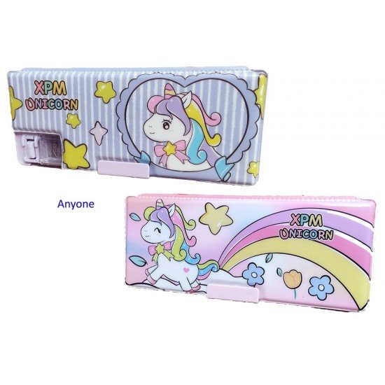 TECHNOCHITRA Unicorn Number Password Lock Dual Sided Art Plastic Pencil Box