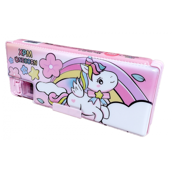 TECHNOCHITRA Unicorn Number Password Lock Dual Sided Art Plastic Pencil Box TECHNOCHITRA Unicorn Number Password Lock Dual Sided Art Plastic Pencil Box