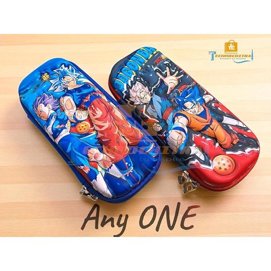 TECHNOCHITRA Galaxy Warriors 3D Pencil Pouch for Boys | Large Capacity EVA School Zipper Case with Mesh Pocket & Holders