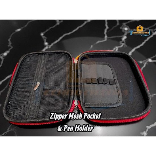 TECHNOCHITRA Ninja Warrior 3D Print Pencil Pouch for Boys | Action Hero Stationery Case with Zipper Mesh Pocket