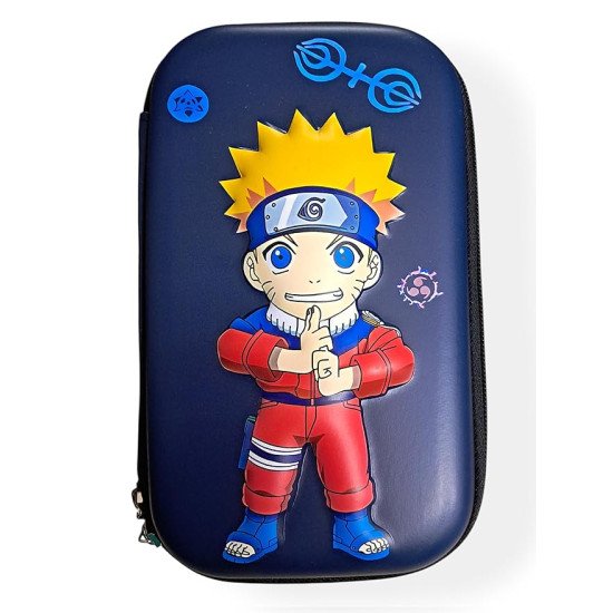 TECHNOCHITRA Ninja Warrior 3D Print Pencil Pouch for Boys | Action Hero Stationery Case with Zipper Mesh Pocket