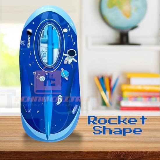 TECHNOCHITRA Rocket Shape Space Pencil Box for Kids TECHNOCHITRA Rocket Shape Space Pencil Box for Kids
