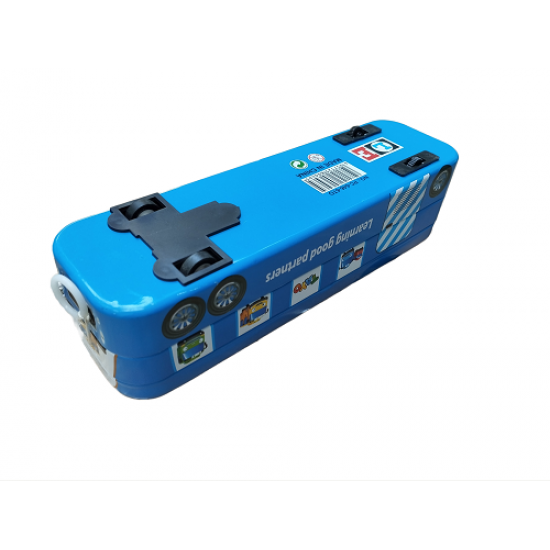 TECHNOCHITRA Open Bus Pencil Case Dual Space Art Metal Pencil Box