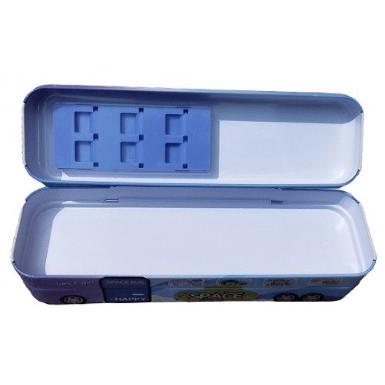 TECHNOCHITRA Open Bus Pencil Case Dual Space Art Metal Pencil Box
