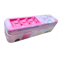 TECHNOCHITRA Open Bus Pencil Case Dual Space Art Metal Pencil Box for girls