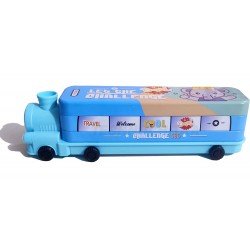 TECHNOCHITRA Unique Vintage Train Shape with Integrated Sharpener Art Metal Pencil Box