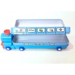 TECHNOCHITRA Unique Vintage Train Shape with Integrated Sharpener Art Metal Pencil Box