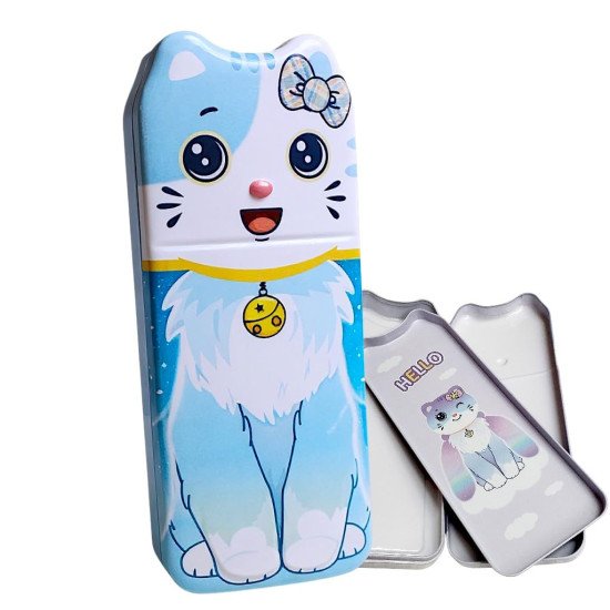 TECHNOCHITRA Cute Kitten Metal Pencil Box for Kids | Dual Compartment Stationery Box for Boys & Girls | Glossy Hard Case Pencil Box | Big Space Compass Box for School Kids TECHNOCHITRA Cute Kitten Metal Pencil Box for Kids | Dual Compartment Stationery Box for Boys & Girls | Glossy Hard Case Pencil Box | Big Space Compass Box for School Kids