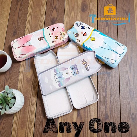 TECHNOCHITRA Cute Kitten Metal Pencil Box for Kids | Dual Compartment Stationery Box for Boys & Girls | Glossy Hard Case Pencil Box | Big Space Compass Box for School Kids TECHNOCHITRA Cute Kitten Metal Pencil Box for Kids | Dual Compartment Stationery Box for Boys & Girls | Glossy Hard Case Pencil Box | Big Space Compass Box for School Kids