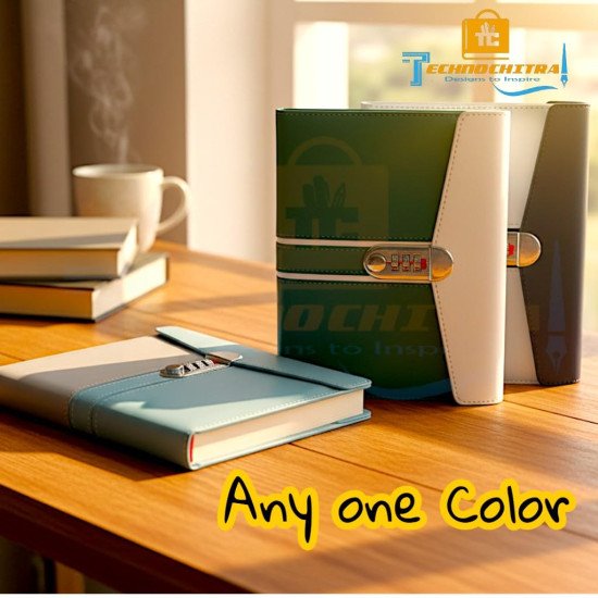 TECHNOCHITRA A5 Lock Diary with Password – PU Leather Number Lock Journal, Vintage Personal Notebook Planner, 240 Pages Gift Diary for Girls, Boys, Women & Men