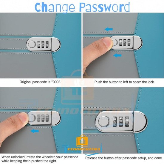 TECHNOCHITRA A5 Lock Diary with Password – PU Leather Number Lock Journal, Vintage Personal Notebook Planner, 240 Pages Gift Diary for Girls, Boys, Women & Men