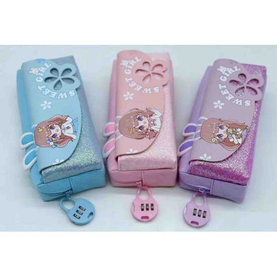 TECHNOCHITRA Doll Printed Password Lock Zipper Pouch Art Canvas Pencil Box TECHNOCHITRA Doll Printed Password Lock Zipper Pouch Art Canvas Pencil Box