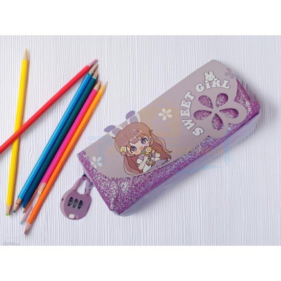 TECHNOCHITRA Doll Printed Password Lock Zipper Pouch Art Canvas Pencil Box TECHNOCHITRA Doll Printed Password Lock Zipper Pouch Art Canvas Pencil Box