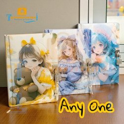 TECHNOCHITRA Anime Aesthetic Lock Diary for Girls & Teens | Cute Anime Girl Print Secret Notebook with Key | Gift Journal