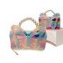 TECHNOCHITRA Fashion Sparkle Butterfly Sling Bag for Kids Girls | Glitter Purse with Pearl Handle and Adjustable Belt| Cute & Handy Multipurpose Pouch