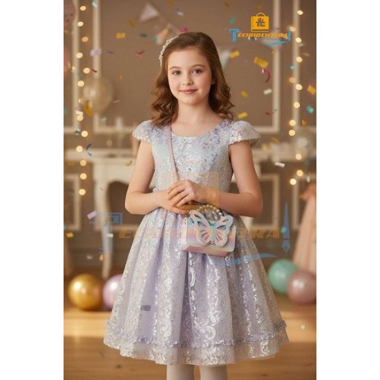 TECHNOCHITRA Fashion Sparkle Butterfly Sling Bag for Kids Girls | Glitter Purse with Pearl Handle and Adjustable Belt| Cute & Handy Multipurpose Pouch