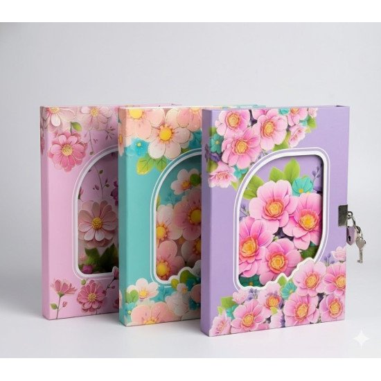 TECHNOCHITRA Beautiful Cute Floral Password Lock Diary for Girls | Spiral Notebook in Lockable Box | Secret Journal, Stationery Gift for Kids & Women TECHNOCHITRA Beautiful Cute Floral Password Lock Diary for Girls | Spiral Notebook in Lockable Box | Secret Journal, Stationery Gift for Kids & Women