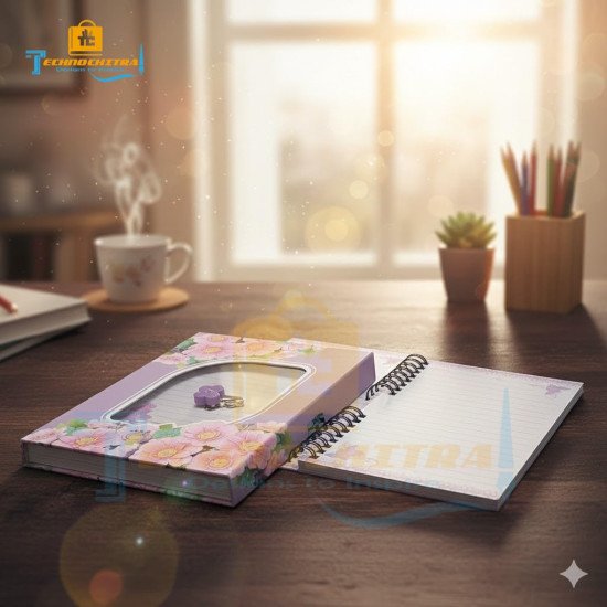 TECHNOCHITRA Beautiful Cute Floral Password Lock Diary for Girls | Spiral Notebook in Lockable Box | Secret Journal, Stationery Gift for Kids & Women TECHNOCHITRA Beautiful Cute Floral Password Lock Diary for Girls | Spiral Notebook in Lockable Box | Secret Journal, Stationery Gift for Kids & Women