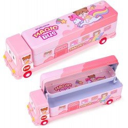 TECHNOCHITRA PINK Magic Bus Cartoon Art Metal Pencil Box