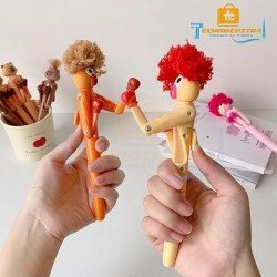  TECHNOCHITRA Cute Curly Hair Design with Punching Hands | Smooth Writing Fun Pen for Kids | Birthday Return Gift, Diwali, Christmas, New Year Kids Stationery