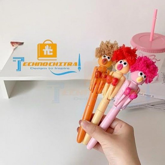 TECHNOCHITRA Cute Curly Hair Design with Punching Hands | Smooth Writing Fun Pen for Kids | Birthday Return Gift, Diwali, Christmas, New Year Kids Stationery TECHNOCHITRA Cute Curly Hair Design with Punching Hands | Smooth Writing Fun Pen for Kids | Birthday Return Gift, Diwali, Christmas, New Year Kids Stationery
