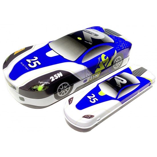 TECHNOCHITRA Dual Space Sport Car Shape with Mini Box Art Metal Pencil Boxes TECHNOCHITRA Dual Space Sport Car Shape with Mini Box Art Metal Pencil Boxes