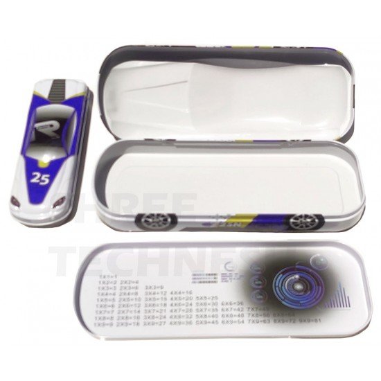 TECHNOCHITRA Dual Space Sport Car Shape with Mini Box Art Metal Pencil Boxes TECHNOCHITRA Dual Space Sport Car Shape with Mini Box Art Metal Pencil Boxes