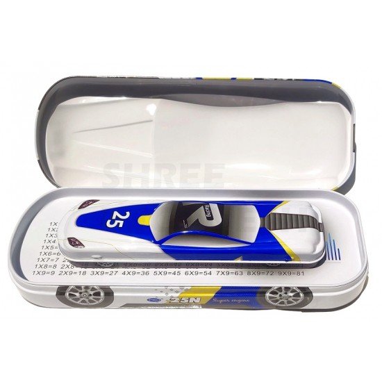 TECHNOCHITRA Dual Space Sport Car Shape with Mini Box Art Metal Pencil Boxes TECHNOCHITRA Dual Space Sport Car Shape with Mini Box Art Metal Pencil Boxes