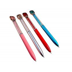 TECHNOCHITRA Gems Pen - Cute & Stylish Pen Set for Kids - School & Office Supplies, Multi Colors, Set of 4