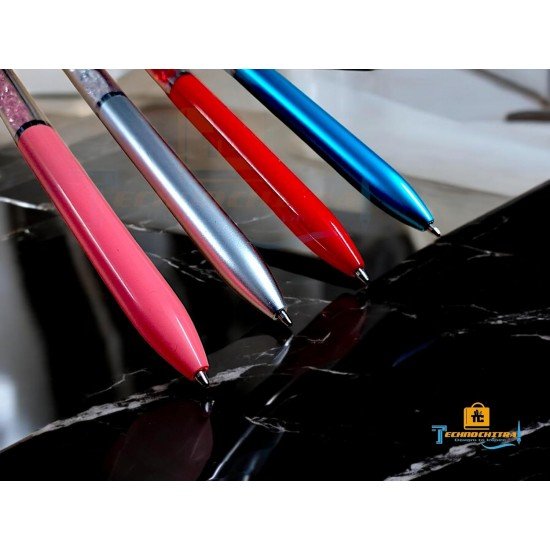 TECHNOCHITRA Gems Pen - Cute & Stylish Pen Set for Kids - School & Office Supplies, Multi Colors, Set of 4